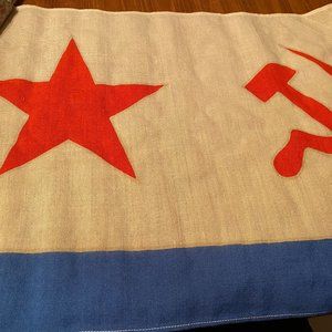Authentic Soviet Era Naval Infantry & Soviet Navy Flag (small/ issued 1981)